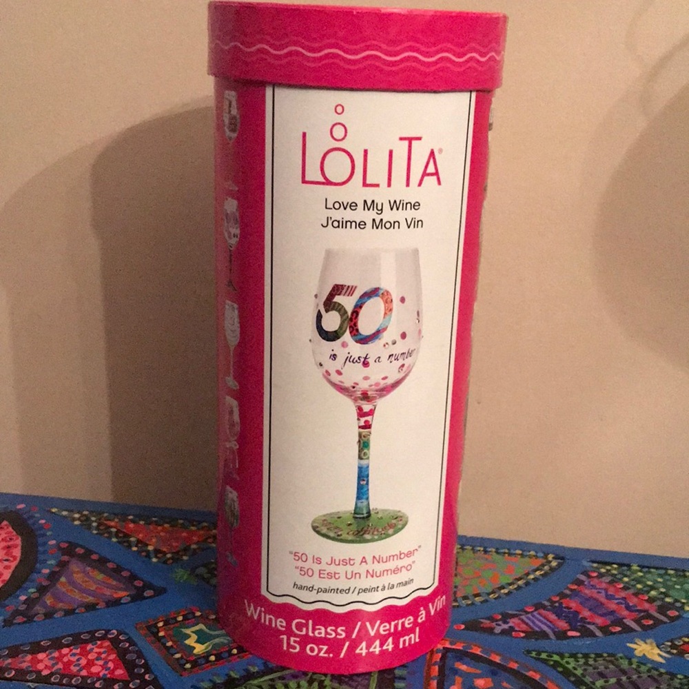 Lolita Wineglass- 50th Birthday for   Her- NIB